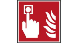 817675, ISO Safety Sign - Fire Alarm Call Point, Square, White on Red, Polyester, 1pcs, Brady