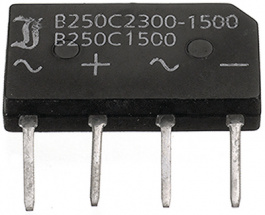 B40C1500B, Однофазный выпрямительный мост; Urmax:80В; If:1,5А; Ifsm:50А, Diotec Semiconductor