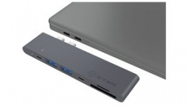 IB-DK4037A-2C, Dual USB Type-C Notebook Docking Station HDMI/USB-A Female/USB-C™ Female/MicroSD, ICY BOX