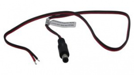 RND 205-01247, DC Connection Cable, 2.1x5.5x9.5mm Plug, Straight, 500mm, RND Connect