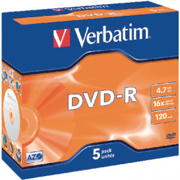 43519, DVD-R 4.7 GB 5x jewel cases, Verbatim