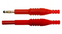 FCR6381R, Вилка; "банан" 4мм; 10А; 1кВAC; красный; с передвижной крышкой, Cliff