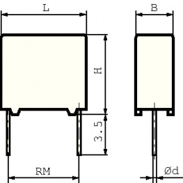 BFC233990003E3, X2 capacitor 22 nF 275 VAC, Vishay BC Components