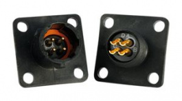 UTS08E4P, Flange Mount Receptacle Circular Connector, 4 Plug Contacts, Souriau Esterline Sunbank
