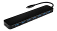 14.99.5040 USB Hub with Power Supply, USB 3.2, USB C Plug, Black