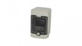 7350000, Enclosure 128x120x201mm Light Grey / Transparent Polycarbonate IP65, Fibox