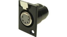 FC6171, Гнездо; XLR; "мама"; PIN:5; с кнопкой; на панель, винтами; пайка, Cliff