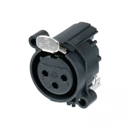 NC3FAH1, XLR Panel-mount female receptacle 3 A Horizontal / PCB Mount, Neutrik