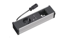 912.0167, Desk Outlet with Custom Module CONI 1x DE Type F (CEE 7/3) Socket / USB-A Socket - GST18i3 Plug 100mm, Bachmann