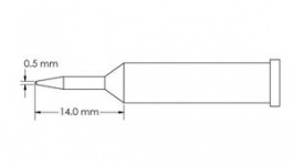 GT6-CN0005A, Soldering Tip, GT6, Conical, Long Reach, 0.5 x 14mm, Metcal