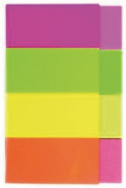 N45104, 4x Page Markers, Multicoloured, Suitable for Writing, -