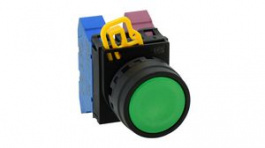YW1B-A1G, Pushbutton Switch Actuator, Plastic, Green, Latching Function, IDEC
