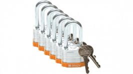 814100, Steel Padlock;Orange;High-Grade Steel, Brady