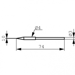 212CDLF/SB, Soldering tip Chisel shaped 1.0 mm, Ersa