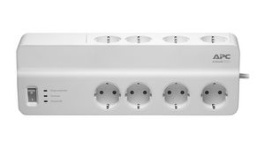 PM8-GR, Surge Protective Adapter 8x DE Type F (CEE 7/3) Socket - CEE 7/7 230V White, APC