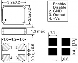 LF SPXO025019, Генератор: кварцевый; 32МГц; SMD; 3,3В; ±50ppm; -40?85°C, IQD