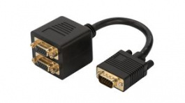 AK-310400-002-S, Adapter, VGA Plug - 2x VGA Plug, DIGITUS