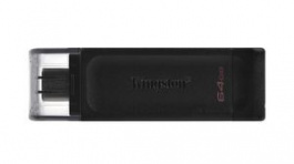 DT70/64GB, USB Stick, DataTraveler 70, 64GB, USB 3.2, Black, Kingston