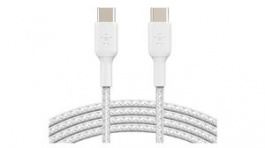 CAB004BT1MWH, Braided Cable USB-C Plug - USB-C Plug 1m White, BELKIN