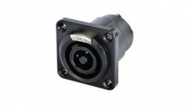 NLT4FPXX-BAG, Chassis Connector, Black, 4 Poles, Neutrik