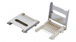 500901-0801, Memory Card Connector, Hinge, 8 Poles, Molex