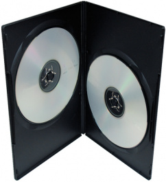 MX-DVD-5-DB, DVD slimline double case 5 Black, Maxxtro