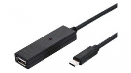 12.99.1114, USB 2.0 Active Repeater Cable USB A Plug - USB C Plug 20m Black, Value