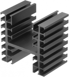 SK 06/75/SA, Heat sink 75 mm 0.8 K/W black anodised, Fischer Elektronik