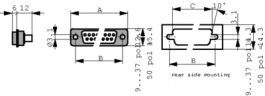 167293-1, D-Sub; PIN:15; "папа"; без контактов; на провод; В:8,4мм; С:33,3мм, TE Connectivity