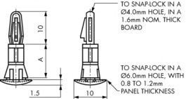 CRLCBSR-3-01, Spacer plug-in 4.8 mm, Essentra (former Richco)
