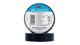 165BK6E, Electrical Tape, Temflex 165, PVC, 19mm x 25m, Black, 3M