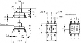 XFGM-3001MPGSR, Pressure sensor SMD 0...1000 kPa, Fujikura