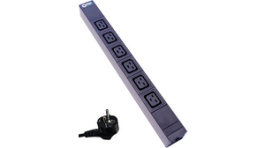 RND 465-00227, PDU 19'', 6 x C19, Black, Plug Type F, RND Connect