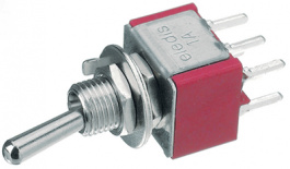 1A23-NF1PCSE, Miniature Toggle Switch, On-Off-On, Soldering Pins, Straight, Eledis