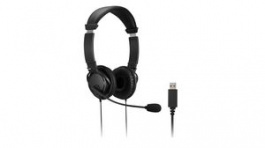 K33065WW, Headset, Stereo, On-Ear, USB, Black, Kensington