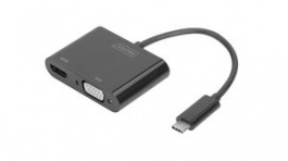 DA-70858, Adapter, USB-C Plug - VGA Socket/HDMI Socket, DIGITUS
