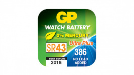 GP 386F SC1 / SR43W, Button Cell Battery,&nbsp;&nbsp;Silver Oxide, 1.55 V, 115 mAh, GP Batteries