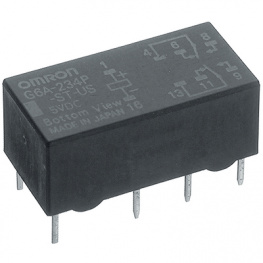 G6AU234PSTUS5DC, Signal relay 5 VDC 250 Ohm 100 mW THD, Omron