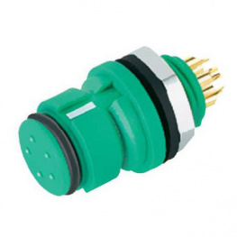 99 9216 070 05, Panel mount socket 5-pole green Pole no.=5, Binder