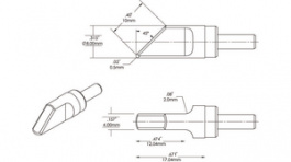 SFV-DRH440R, Soldering tip Rectangular / 45° / Bevelled 4.0 mm 390 °C, Metcal