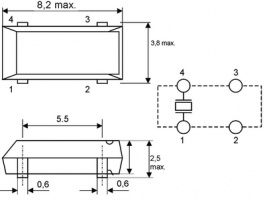 KX-327ST CRYSTAL 32,768 KH, Quartz SMD 32.768 kHz, GEYER