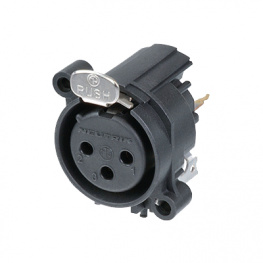 NC3FAV1, XLR Panel-mount female receptacle 3 A Vertical / PCB Mountin, Neutrik