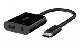 NPA004BTBK, USB Hub, USB 2.0, 2x USB C Socket/3.5 mm Jack Socket - USB C Plug, BELKIN