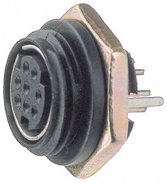 MD03SG, Device socket, Mini-DIN 3 -pin Mini-DIN 3 Soldering Connecti, Deltron swiss