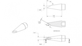 SMTC-1184, Rework Cartridge Hoof 1.5 mm 390 °C, Metcal