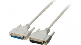 CCGP52110IV20, RS232 Cable D-SUB 25-Pin Male - D-SUB 25-Pin Female 2m Ivory, Nedis (HQ)