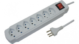 20 300217S, Outlet strip, 1 Switch, 7xJ (T13), 1.5 m, Type 12, Steffen