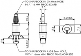 LCBS-7-01, Spacer plug-in 11.1 mm, Essentra (former Richco)