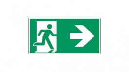 138882, Safety Sign, Emergency Exit, Rectangular, White on Green, Polyester, 1pcs, Brady