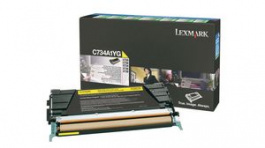 C734A1YG, Toner Cartridge, 6000 Sheets, Yellow, Lexmark